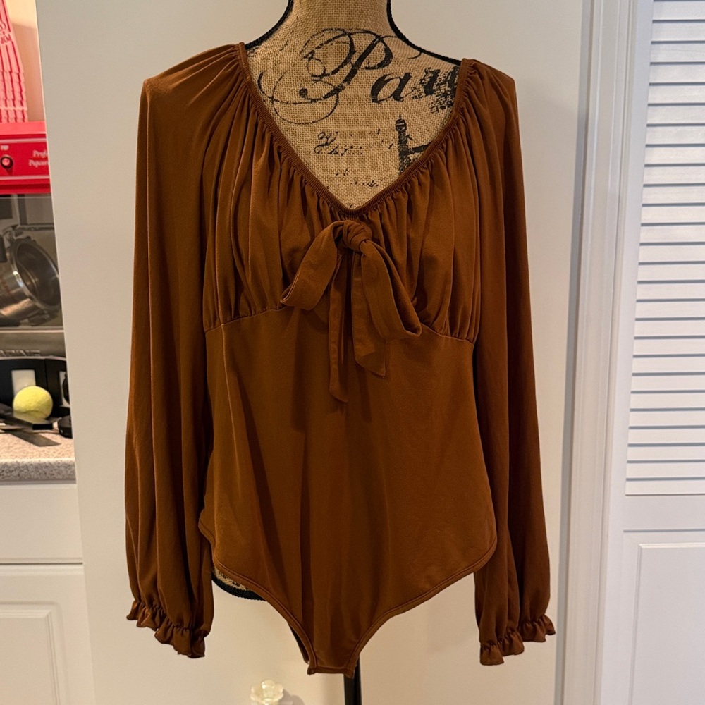 Women's Brown Long Sleeve Top